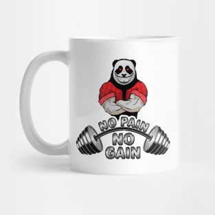 Art barbell and strong evil panda. Mug